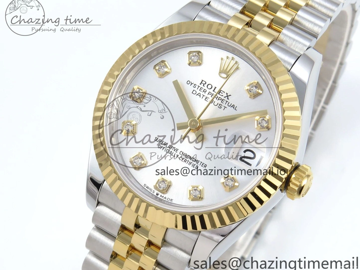 0214 DateJust 31 278273 ARF 1:1 Best Edition 904L Steel Silver Diamonds Dial on SS YG Jubilee Bracelet ETA TechFriendly 571